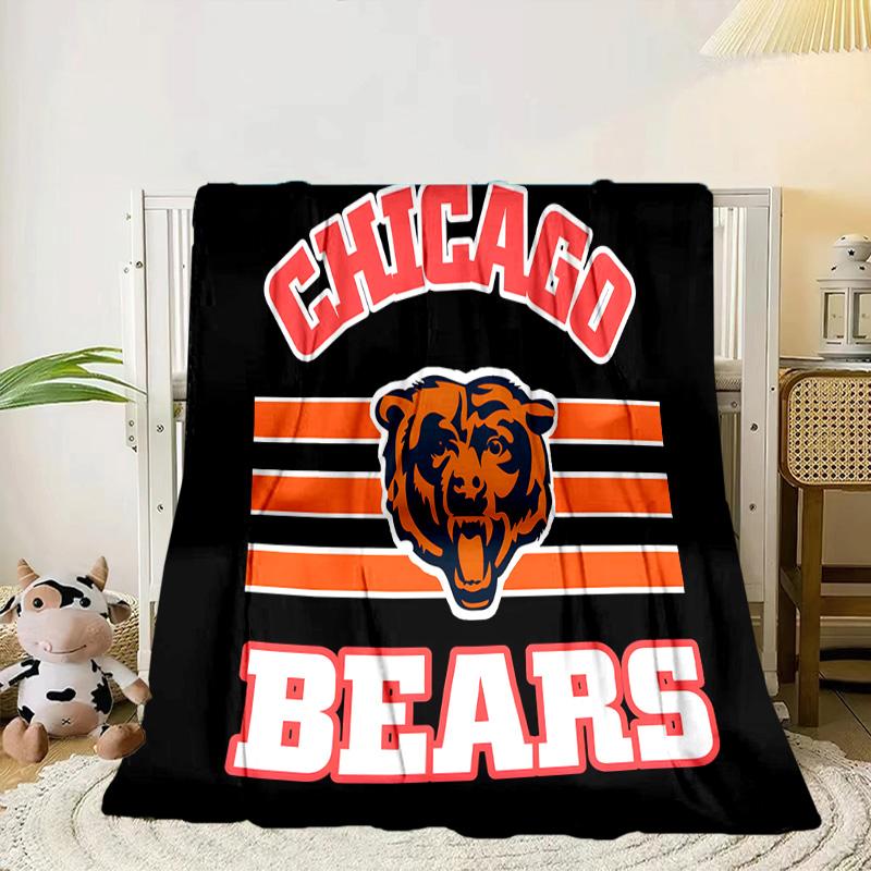 Chicago Bears Portable Blanket/Soft Blanket Bedding Blanket Suitable for Travel Camping Living Rooms Offices Sofas Fan Gifts