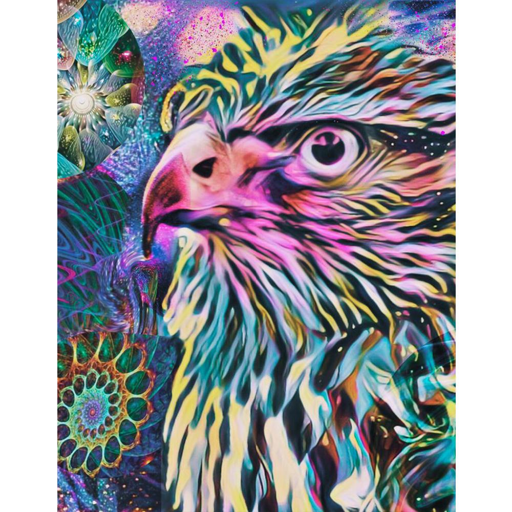 Full Square Diamond Painting Portrait Colorful Animal Diamond Embroidery Wolf Owl Panther Picture of Rhinestones Stitch Cross Christmas Decoration