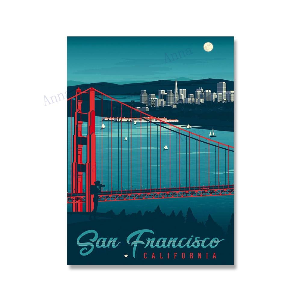 New York Boston Hawaii Lake Tahoe Chicago Travel Poster Wall Art Print Canvas Painting Nordic Posters and Prints Wall Pictures