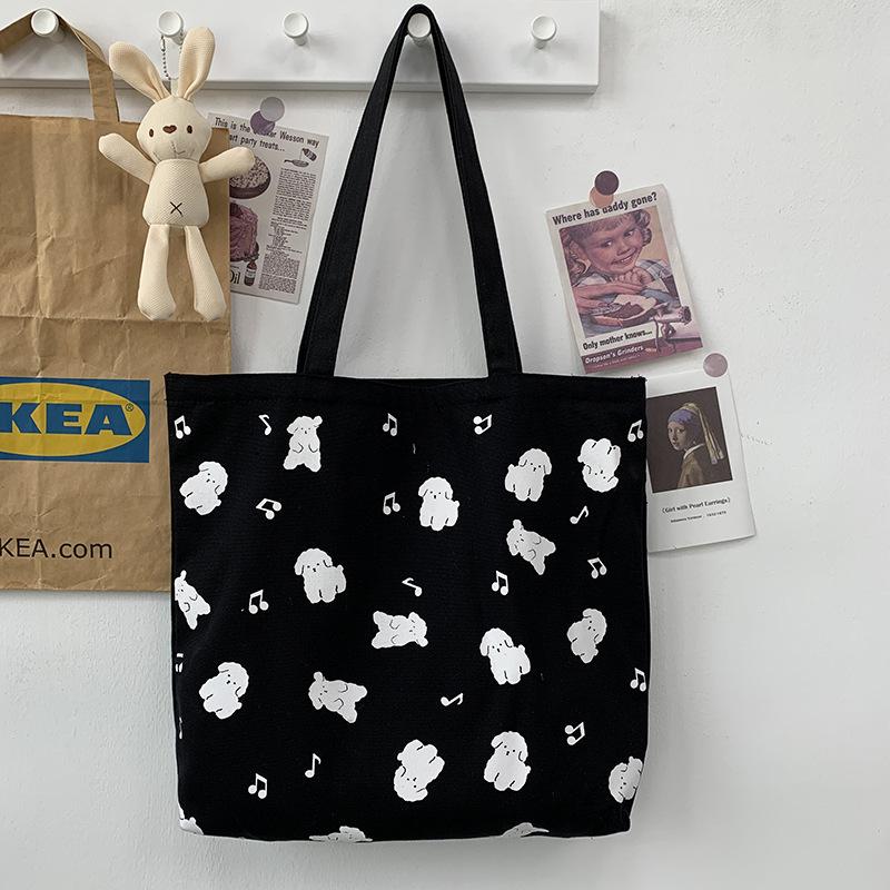 Women's Bag Lazy Wind Large Capacity Korean Canvas Bag Female Shoulder Students Literary Minimalist Shopping Bag