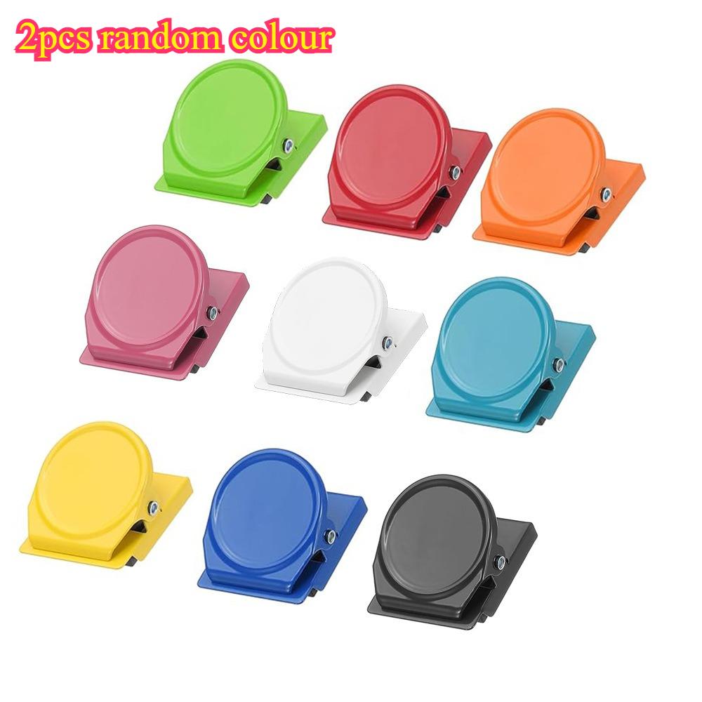 

2pcs Random Color Magnetic Clips, Cute Fridge Magnets with Strong Hold, Decorative Paper Clips for Photos,Notes,Memos in Kitchen