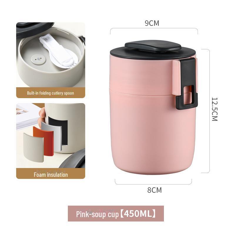 304 Stainless Steel Insulated Portable Soup Cup for Men, Women, and Students - Ideal for Breakfast, Porridge, Oatmeal, and Tea