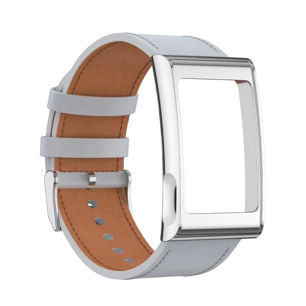 Cinturino Sportivo in Pelle Regolabile a Rilascio Rapido Cinturino per Fitness Tracker Sostituzione Braccialetto con Cornice Metallica per Amazfit Helio Strap