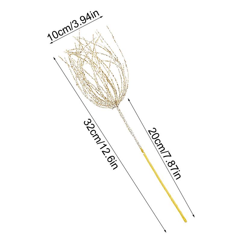 Christmas Tree Branches 12.6in Decorations Stem Glitter Christmas Twigs For Winter Fall Home Outdoor Indoor Mantle Fireplace