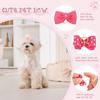 Hanaive 20 Pcs Dog Bows Small Size Dog Hair Bows for Puppy Hair with Rubber Bands Handmade Puppy with Pearls