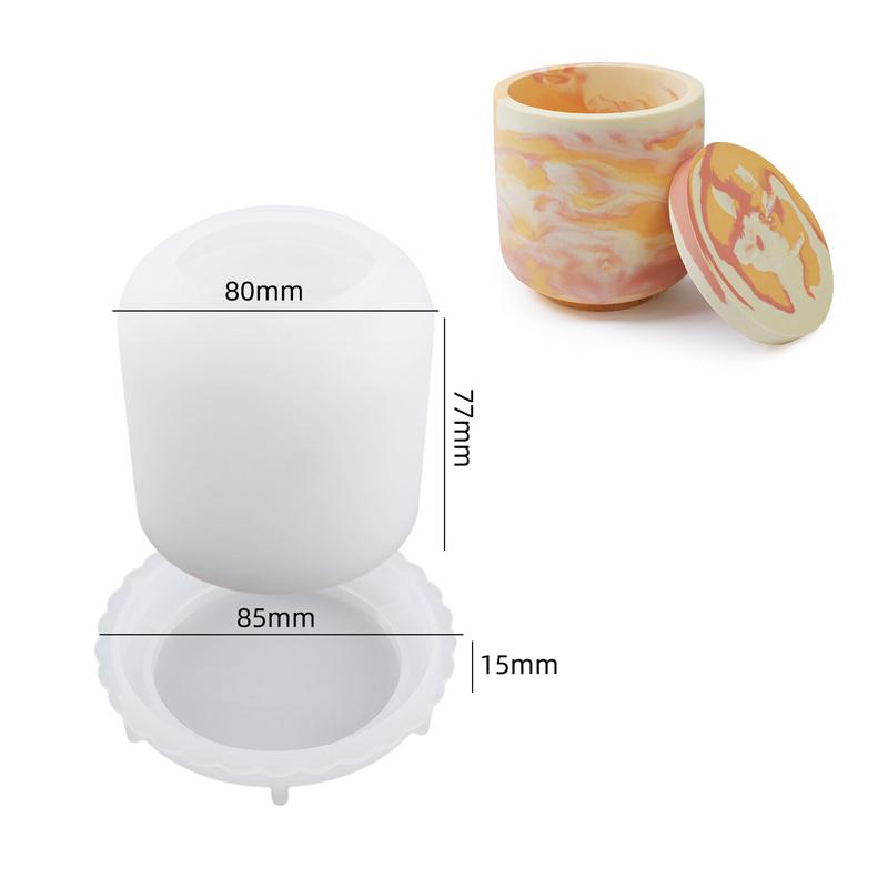 Candle Cup Silicone Mold DIY Home Decors Crystal Resin Mirror Box Mold Silicone Plaster Cement Storage Tank For Crafts Making