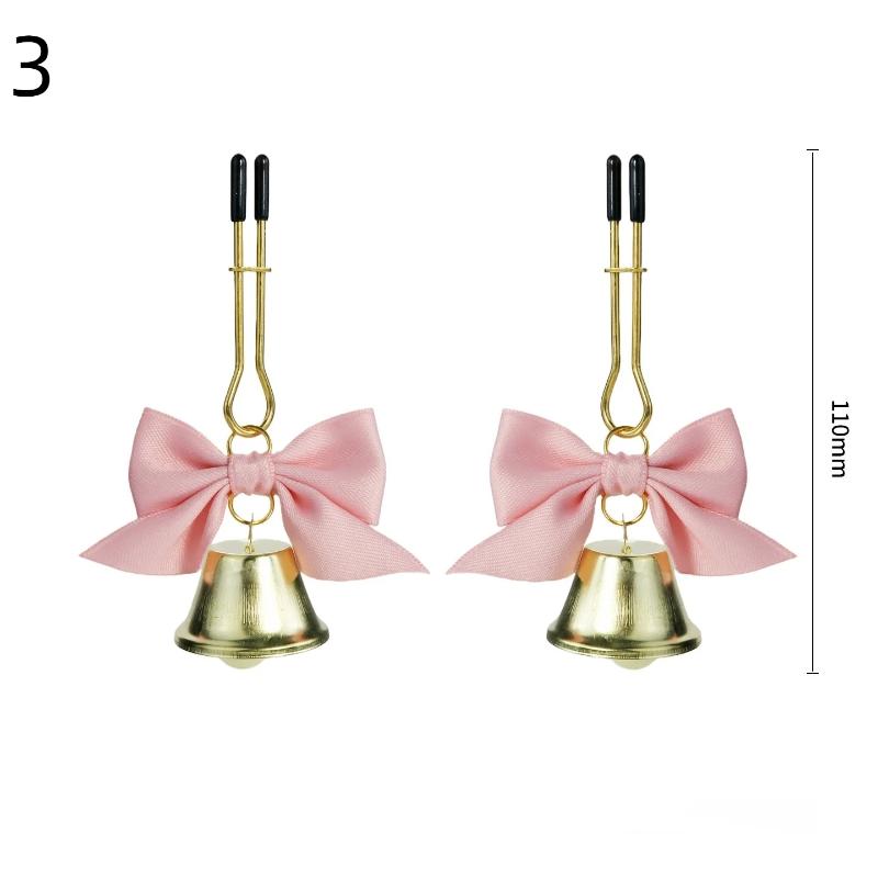 1Pairs Sexy Bow Adjustable Nipple Clamp Breast Small Bell Adult Teasing Sex Toys For Couples