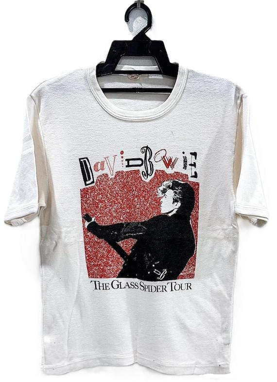 Vintage 80#039s 1987 DAVID BOWIE Rock Tour Concert White cotton Reprint PA7630 Unisex T-Shirt XL
