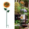 Metal Bird Feeder Tray with Sunflower Design Stable Ground Insertion Outdoor Garden Use Attracting Diverse Bird Species