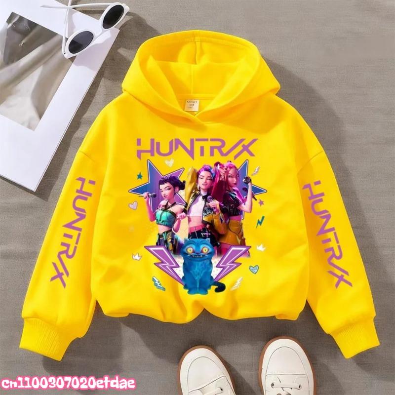 Cartoon Anime Girl Pattern Kids Hoodie Sleeve Printed Hooded Pullover Long Sleeve Sweatshirt Boys Girls Spring Autumn Children