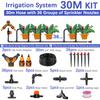 50-5m 1/4" Garden Drip Micro Irrigation 8-hole Adjustable Drippers with Stake 4/7mm Adapter PVC Tubing Automatic Watering System
