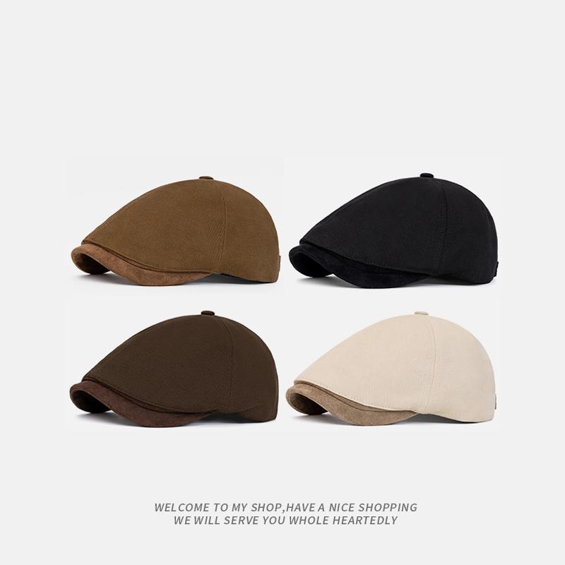 Vintage Forward Cap Men Beret Spring Autumn Peaked Cap