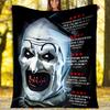 Coperta plaid stampata Art the Clown Terrifier1—leggera, morbida, calda;coperta versatile per tutte le stagioni—perfetta come coperta per l'aria condizionata, coperta per il riposino