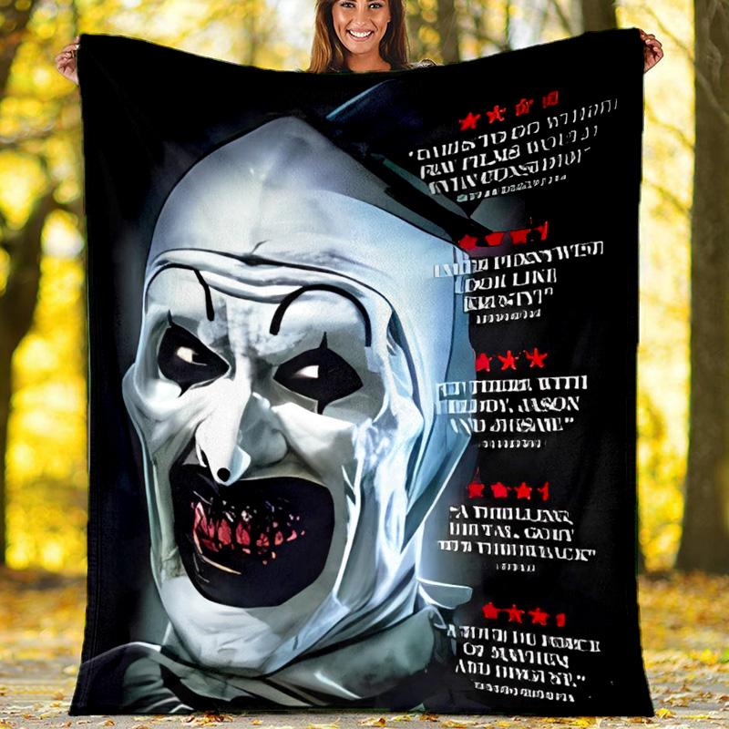 Coperta plaid stampata Art the Clown Terrifier1—leggera, morbida, calda;coperta versatile per tutte le stagioni—perfetta come coperta per l'aria condizionata, coperta per il riposino