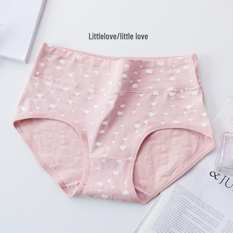 Sous-vêtement pour adolescente grande taille, coton pur antibactérien, taille haute, gainant le ventre, sans coutures, imprimé