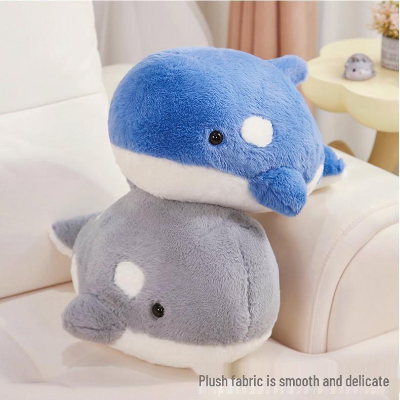 

Cute Orca Baby Plush Toy - Cartoon Whale Stuffed Animal Pillow Doll 35 cm сірий колір