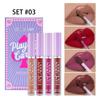 Mini Thin Tube Lip Gloss Poker Lipstick Set of 4 Matte Matte Non-stick Cup Lipstick