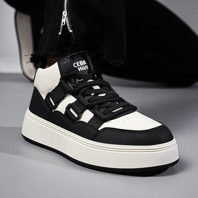 Processing and Customization, Winter New High-top, Lightweight, Thick-soled Shock-absorbing Casual Shoes, High-end Trendy Versatile Sports Board Shoes