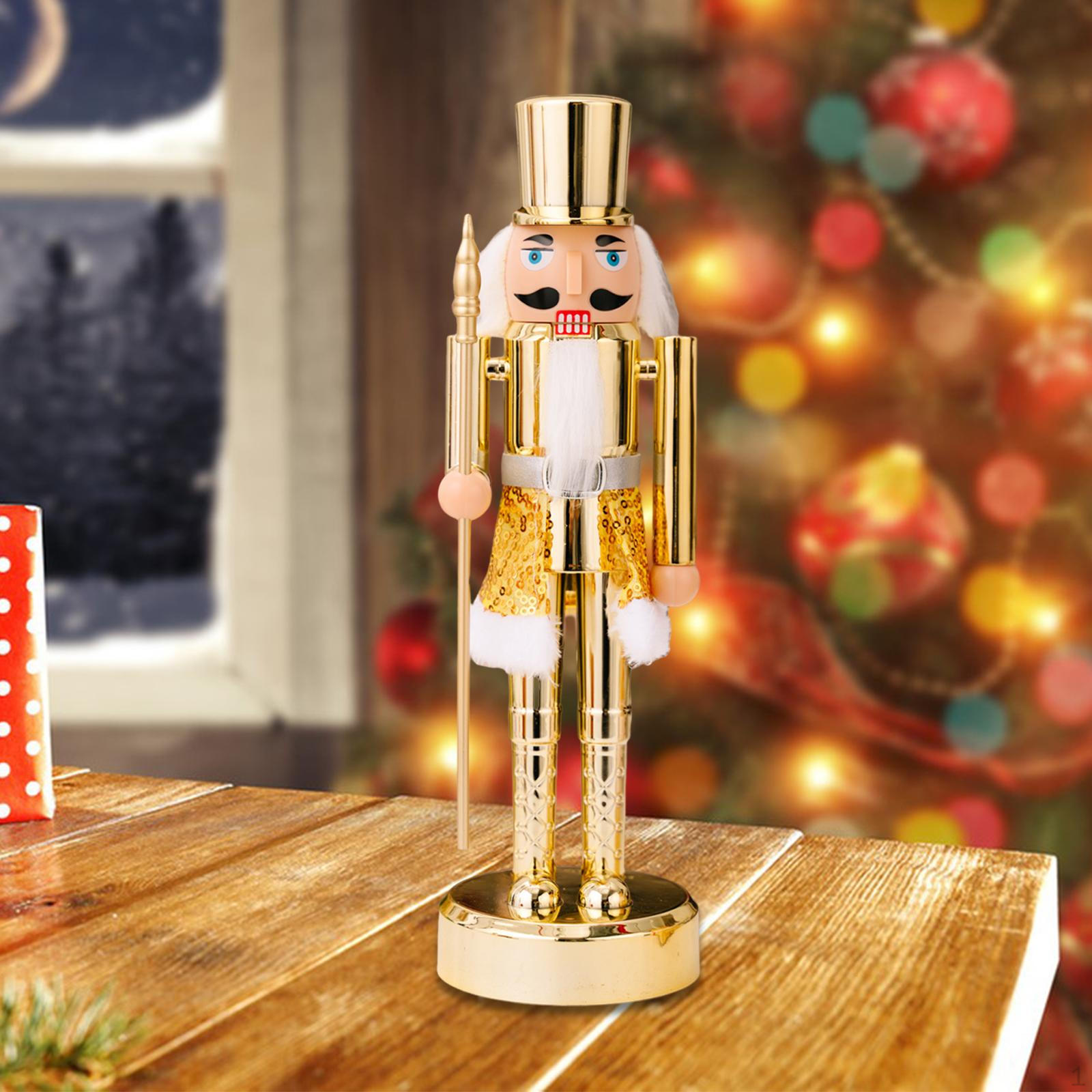 

Christmas Nutcracker Doll Standing 11.61 Tall Table Figurine for Tabletop Hold Shield