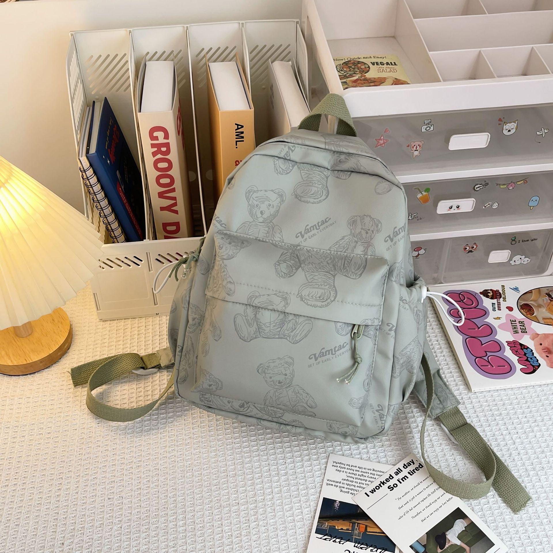 

Korean fashion primary school students backpack children s school bag backpack large capacity backpack spring outing research backpack зелений