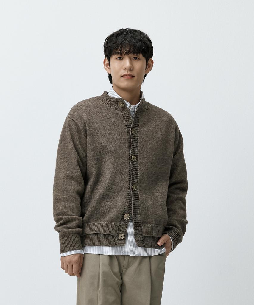 Madmars Double Rib Point Knit Cardigan Brown Mmffmkn-161Br