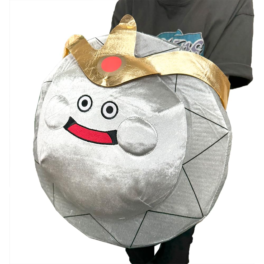Dragon Quest Large Sparkly Plush Metal Slime Platinum King, Approx. 40cm, Includes Toy Diamond (Platinum King)