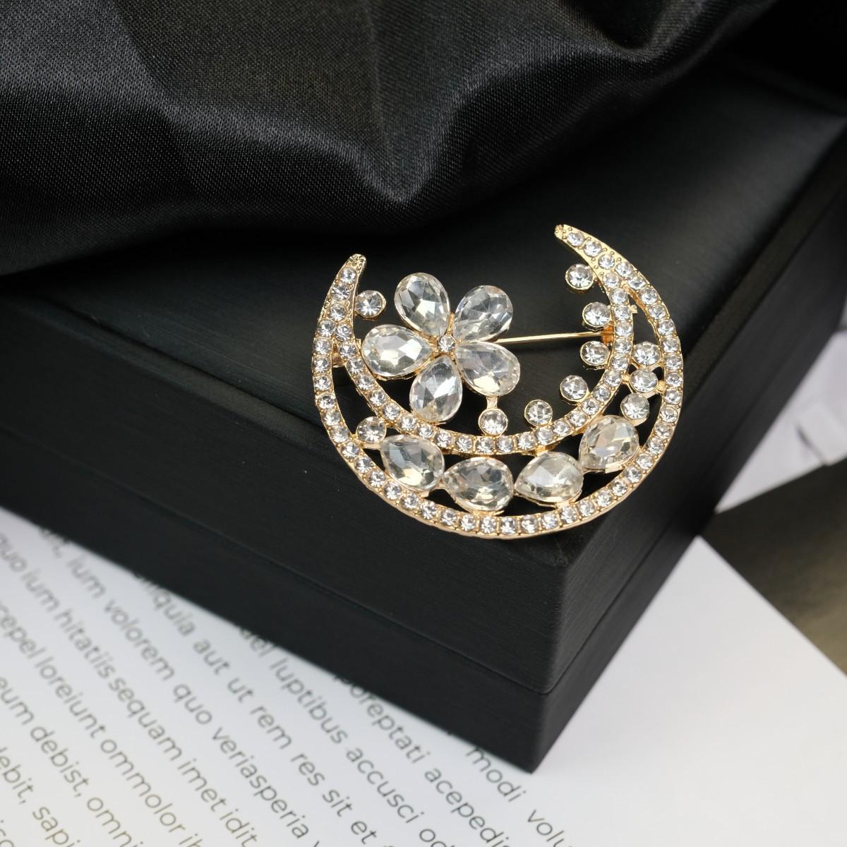 

Европейская и американская ретро-роскошная брошь с цветными бриллиантами - Универсальная сплавная булавка и аксессуар-корсет