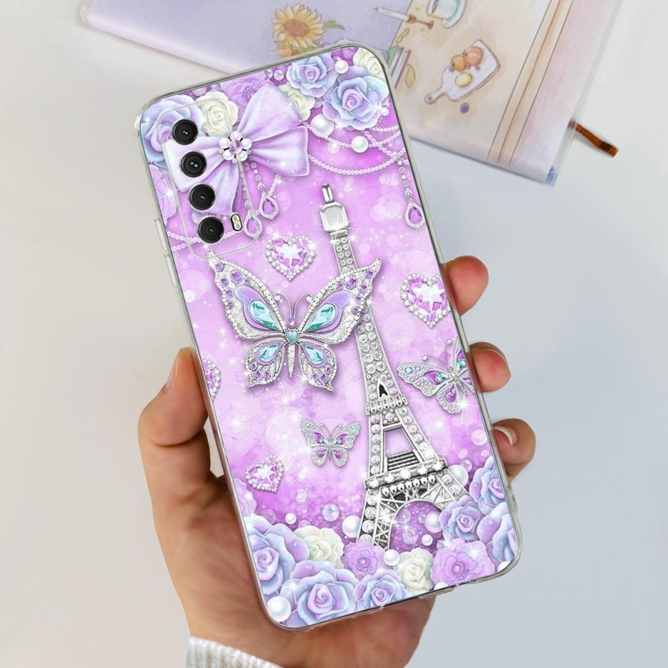 For Huawei P Smart 2021 Case PPA-LX1 PPA-LX2 New Fashion Painted Cover Soft TPU Phone Case For Huawei Y7a Psmart 2021 Coque Capa