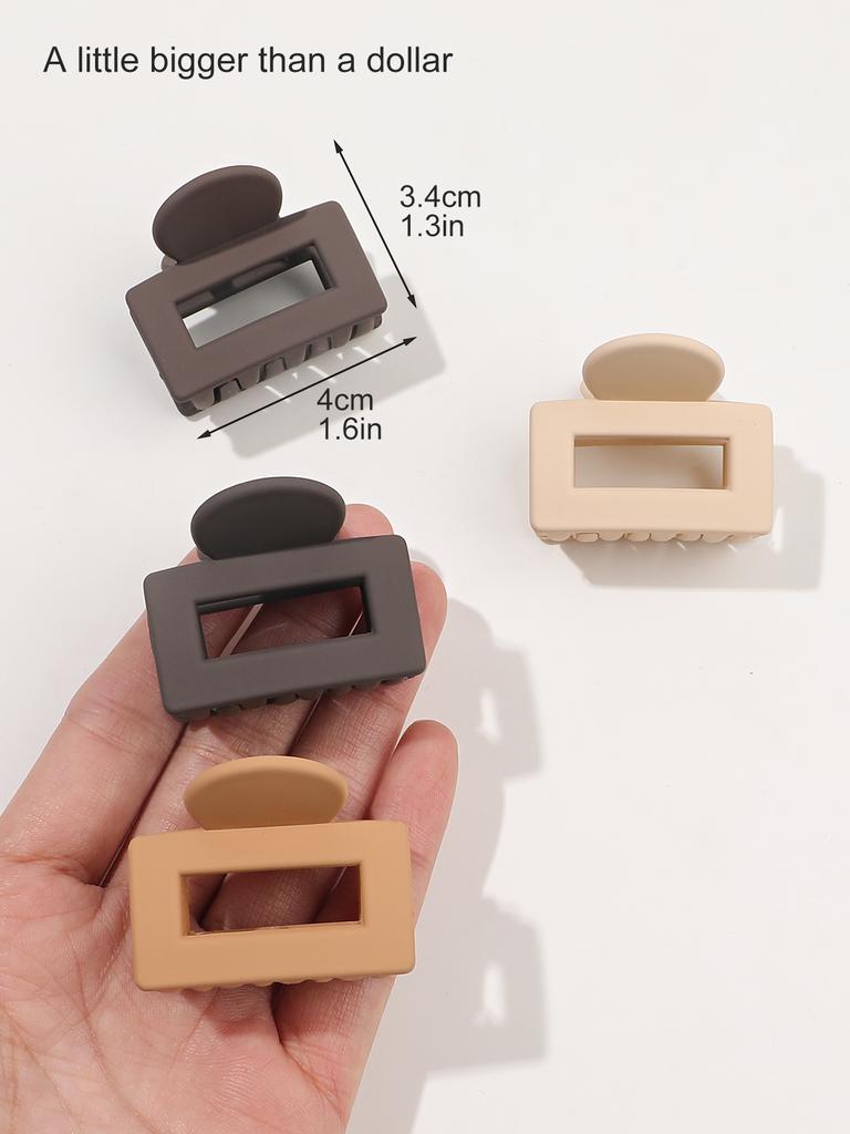 4Pcs Warm Color Hair Claw Clips for Women Girls,1.6" Matte Rectangle Small Hair Jaw Clip for Thick Hair,Hair Accessories Nonslip