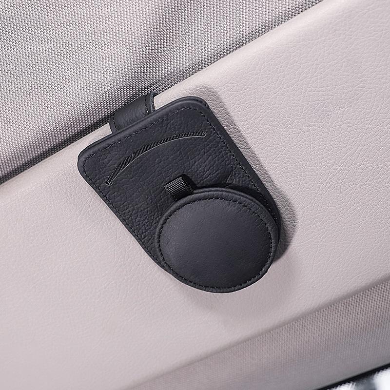 

Универсальный чехол для автомобильных очков из натуральной кожи, зажим для карточек, держатель для солнцезащитных очков Diamond Crown, мужские автомобильные аксессуары чёрный