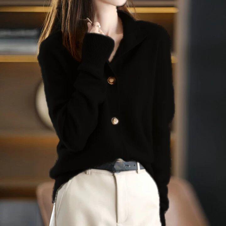 Women's Knitwear Autumn/winter Stand-up Collar Cardigan Knitted Sweater Loose Knit Jacket Thickened Outwear Knitted Top