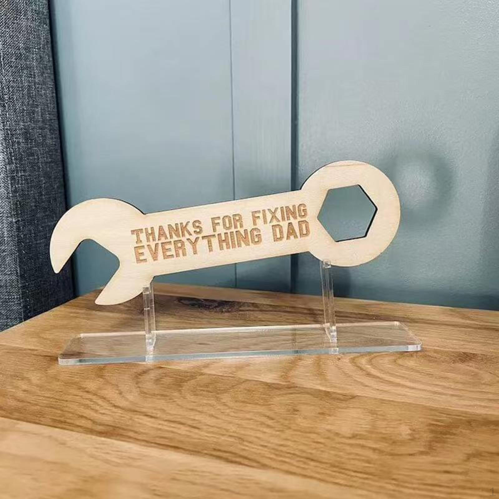 Father s Day Gift DIY Crafts Desktop Ornament Table Signs Wooden for Festivals Party Wrench
