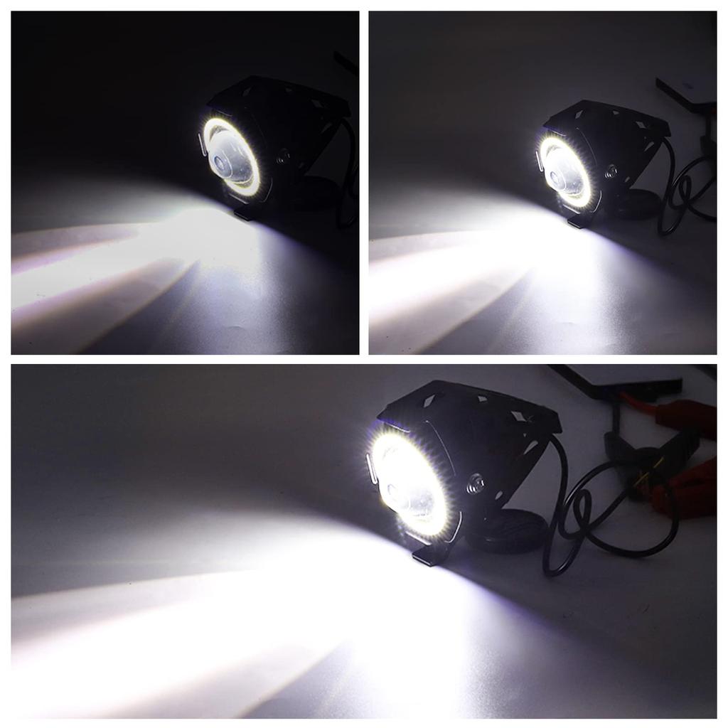 Ygmylandbb Motorcycle LED Fog Lights, Squid Rings, Headlights, Work Lights, Auxiliary Lights, Spotlights, On/Off