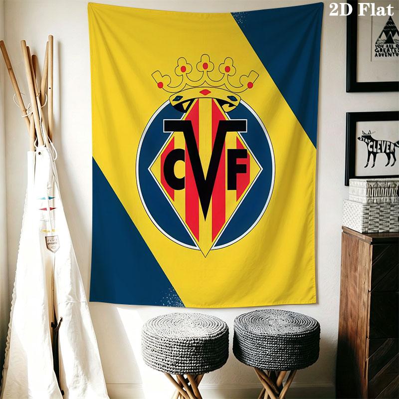 Villarreal CF logo Wall Hanging Printed Fabric Blanket Decorative Tapestries for Bedroom Living Room Home Decor
