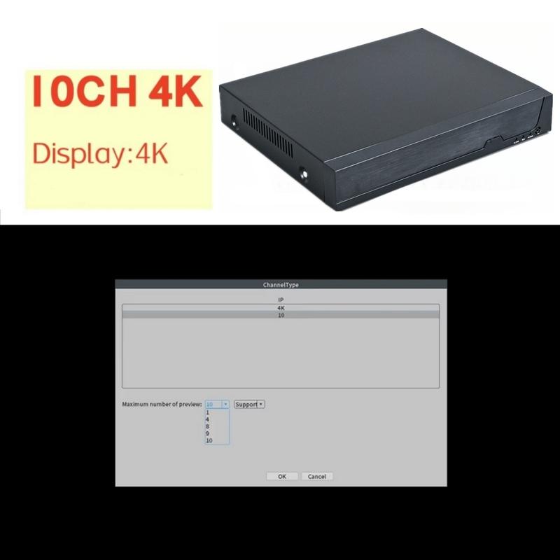 XM 8MP H.265 CCTV NVR 10CH For 2MP 5MP 4K IP Camera Support Human Face Detection Video DVR Recorder Security System XMEYE