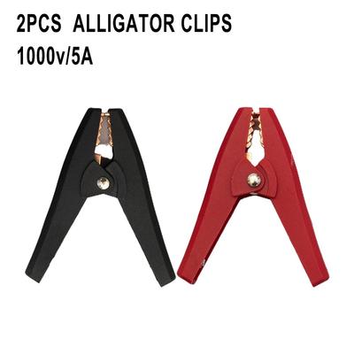 2PCS Insulated For Alligator Clips 100A90mm Black & Red Car Battery Clips