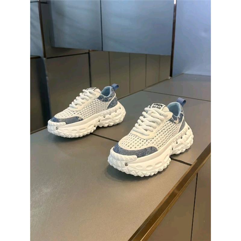 Summer new woven casual shoes platform mesh breathable dad shoes bm