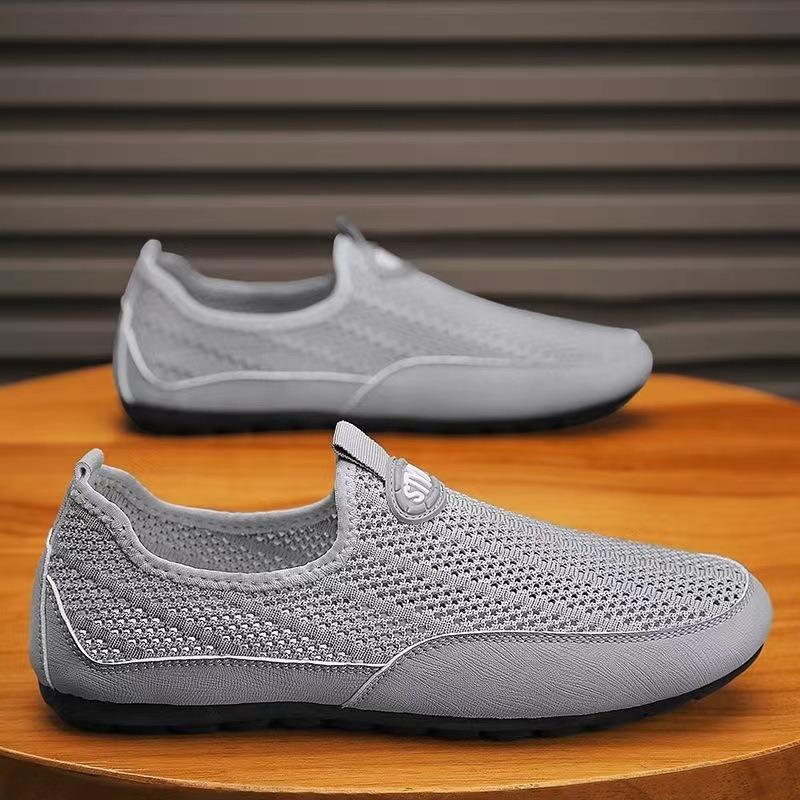 Men's shoes summer fly-woven mesh sports casual thin-soled mesh shoes men's work soft-soled light casual shoes