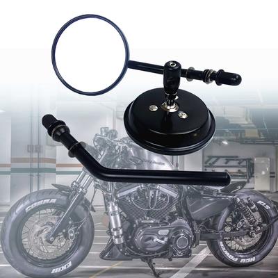 Pentru Harley Dyna Bobber Chopper Old School 1982-2018 Up Negru/Crom 8mm Oglinzi Motociclete Tijă scurtă 3" Retrovizoare rotundă