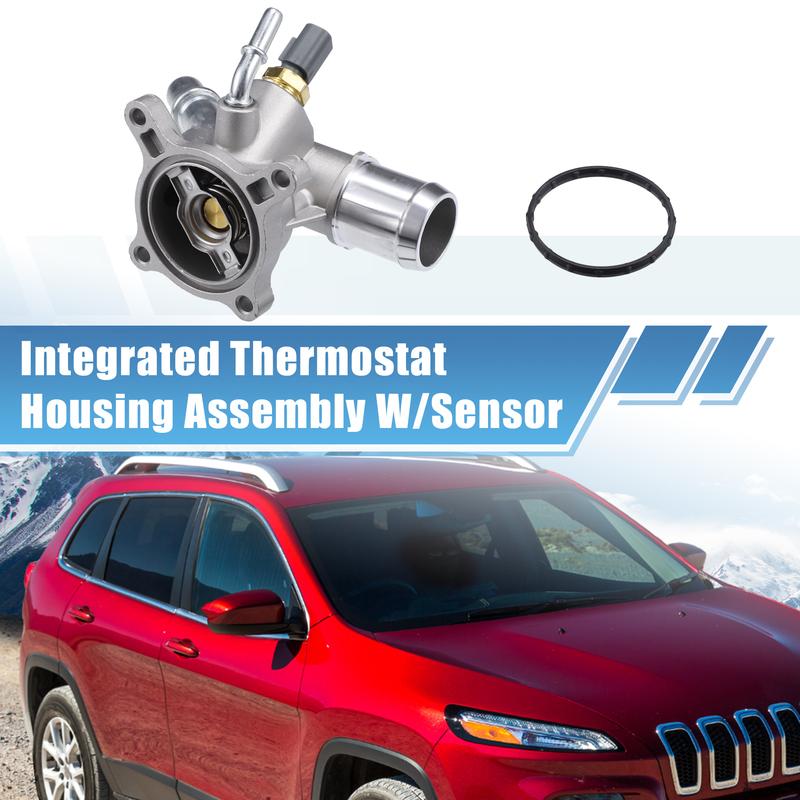 X Autohaux Car Engine Coolant Thermostat Housing Assembly 5047772AB/5047263AB for Chrysler for Dodge for Jeep for Ram 2013-