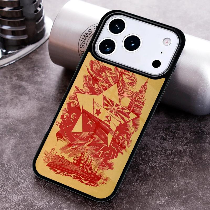 Soviet Union USSR Flag Phone Case For iPhone 17,16e,15,14,13,12,11,Mini,Pro,MAX soft Silicone Cover