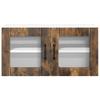 Wall Mounted Glass Cabinet LUCCA Smoked Oak 80 X 31 X 40 Cm