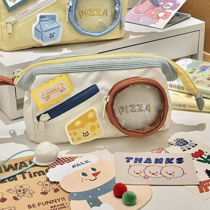 

New cute food pain bag pencil bag ins high value large capacity student portable stationery box pencil storage bag