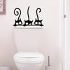 1Pc Funny Black Cat Pattern Wall Stickers For Door Bathroom Bedroom Decoration Wall Decals Kids Home Decor