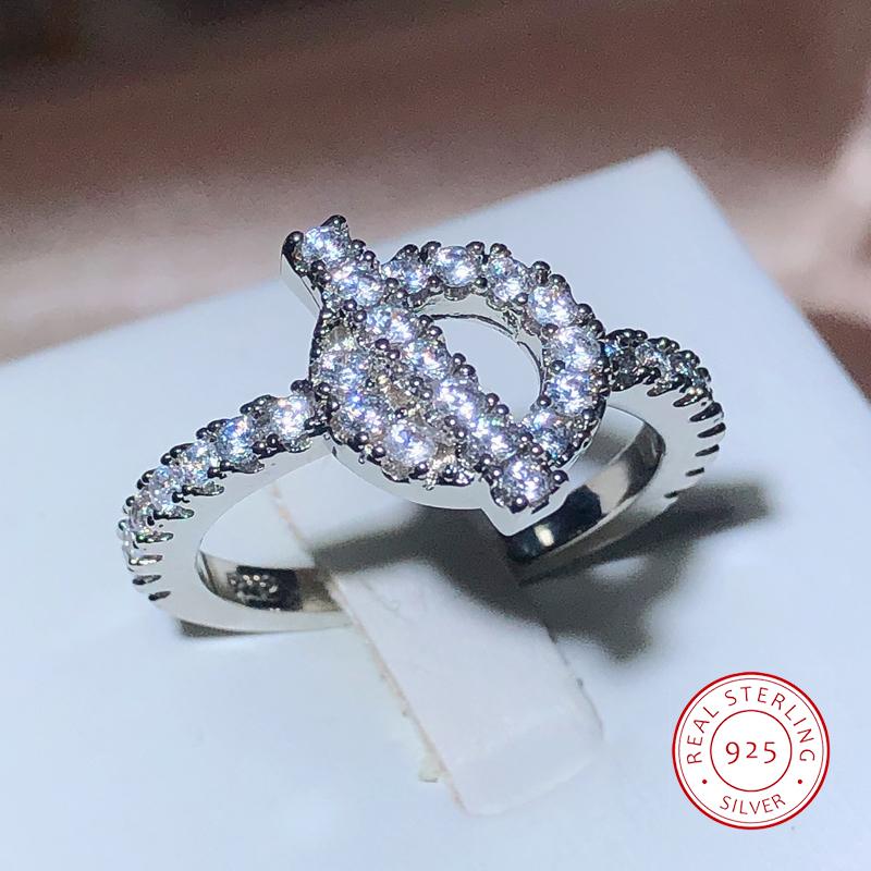 High Quality AAA Cubic Zirconia Rings Luxury Fashion Geometric Symbols Ring For Women Wedding Brand Jewelry Gifts