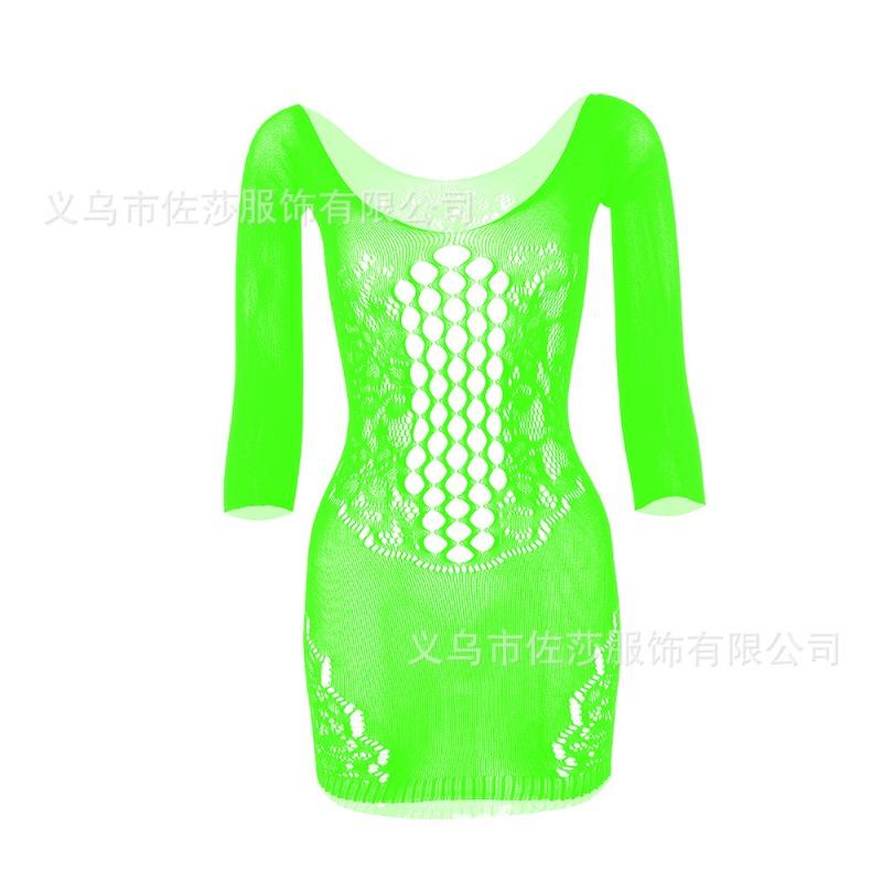 Sexy suspender mesh tight body hollow hip skirt large size