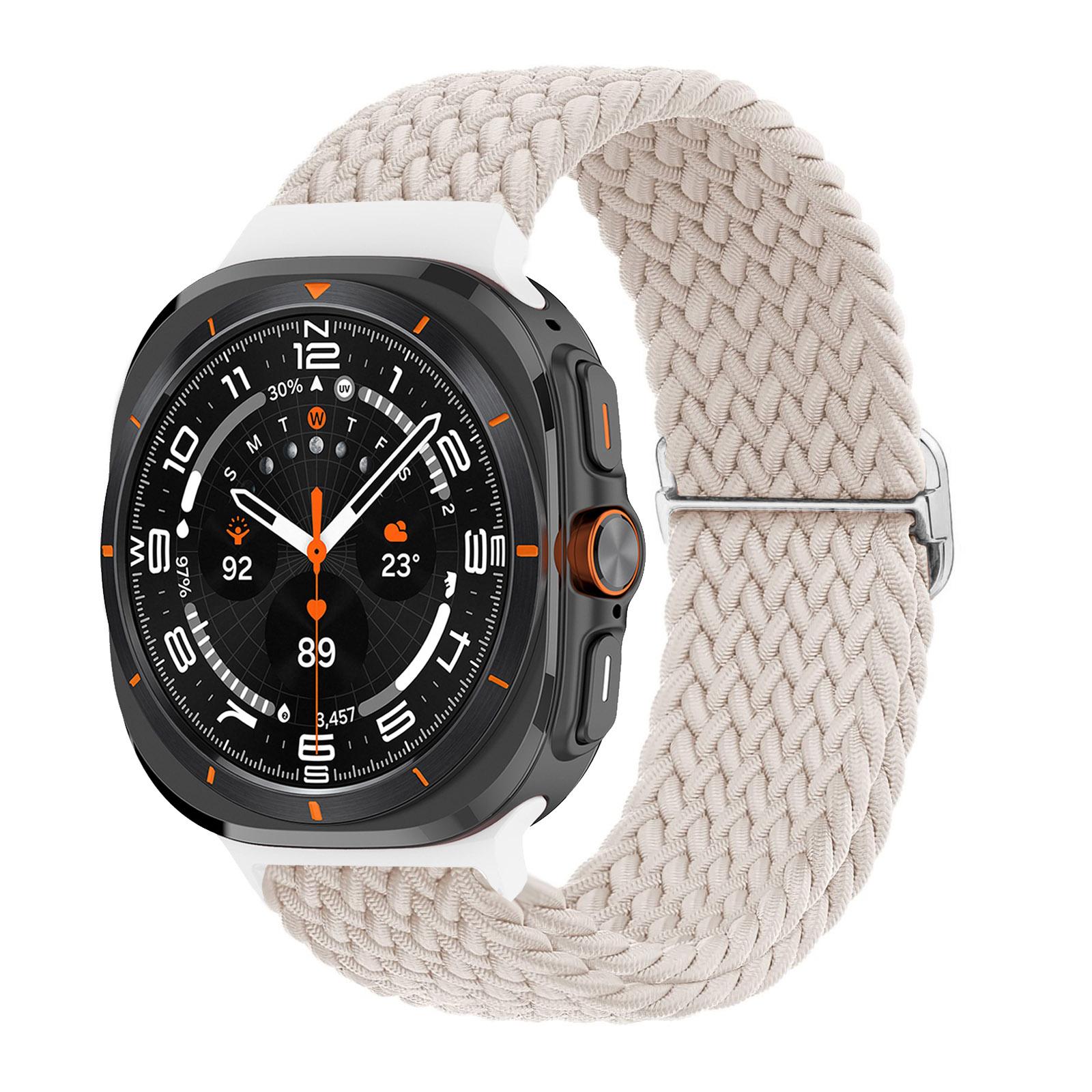 

For Samsung Galaxy Watch 7 Ultra Band 47mm accessories Adjustable Braided Solo Loop Nylon bracelet Galaxy watch Ultra Strap 47mm Galaxy watch 7 Ultra