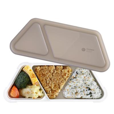 CB Japan Foodman Onigiri Bento Slim Can Be Carried Secured with Double Sealing To Prevent DSK Box, 400ml, Antibacterial, Gray, Design, Upright,