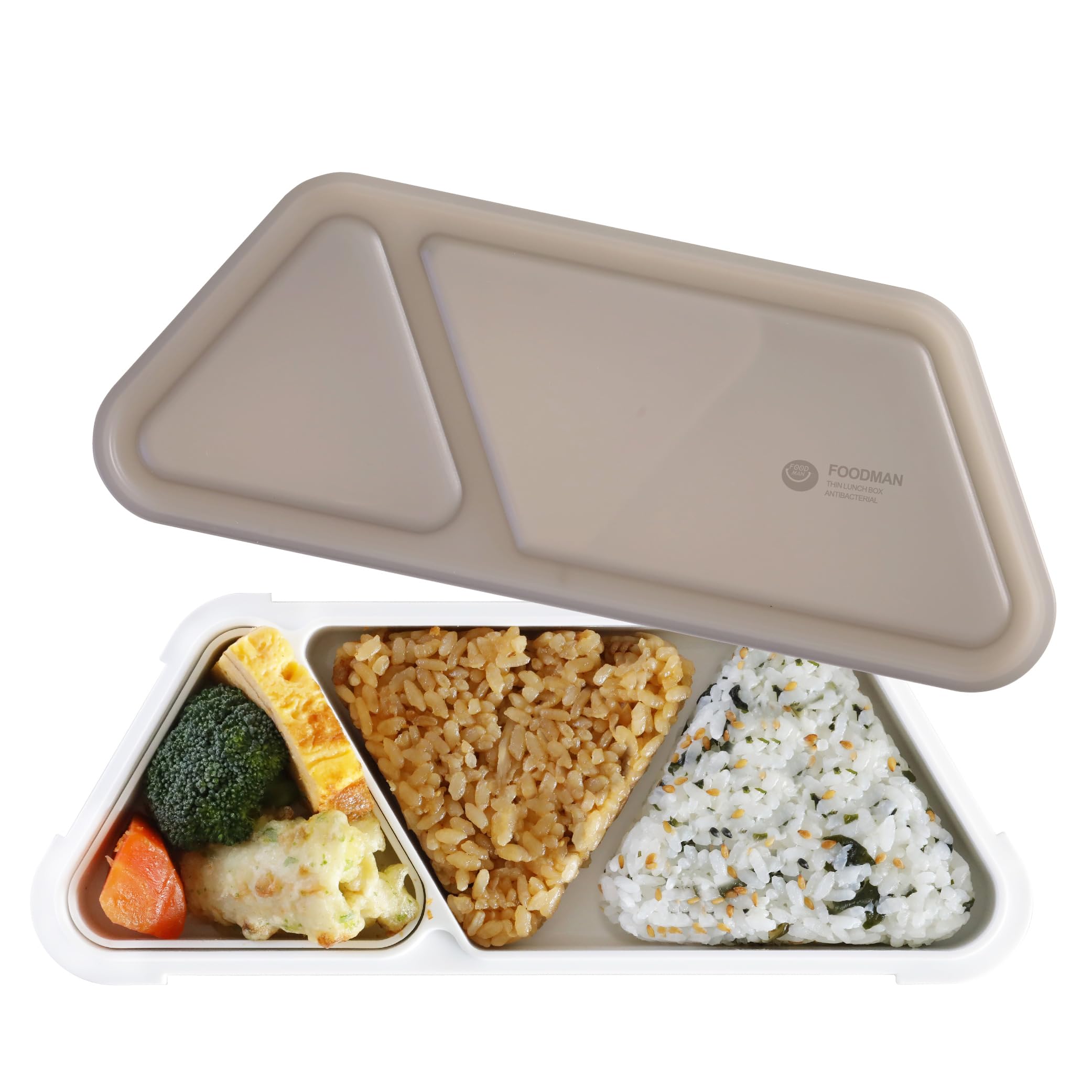 

CB Japan Foodman Onigiri Bento Slim Can be Carried Secured with Double Sealing to Prevent DSK Box, 400ml, Antibacterial, Gray, Design, Upright,
