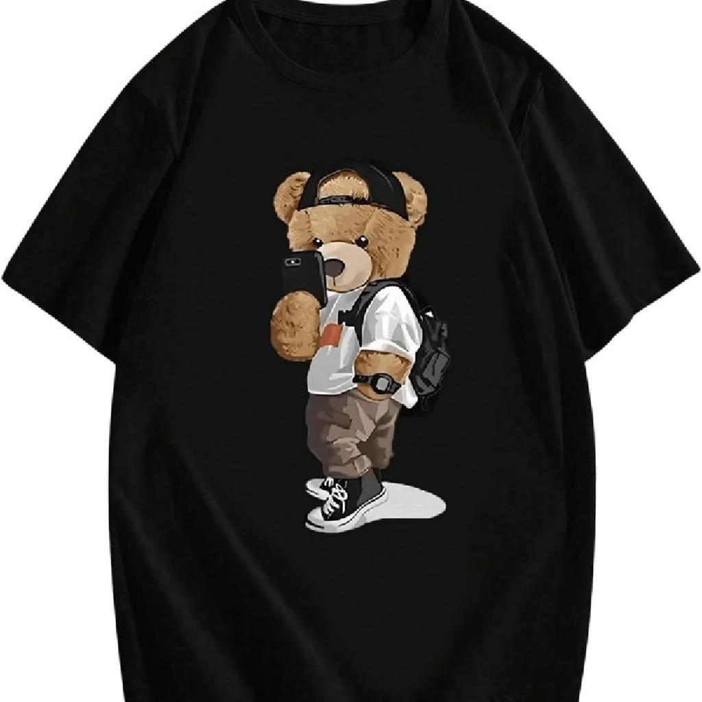 GORGLITTER Boy's Bear Graphic Tees Short Sleeve Crew Neck T Shirt Cute Summer Top